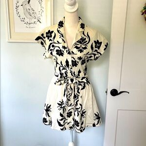 Miou Muse Floral Print Button-Up Dress